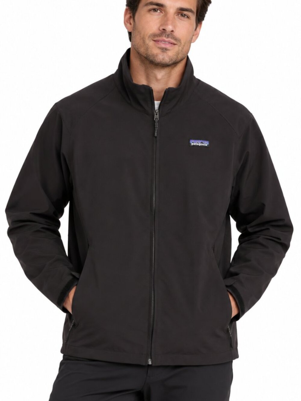 Patagonia Black Full Zip Softshell Jacket Size Large Sustainable Outdoor